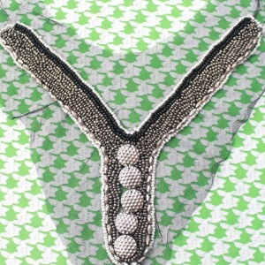 handgjorda modedesign kristallpärlor med brudspetsar, halsringning för klänningskläder V-formad pärlhalsband